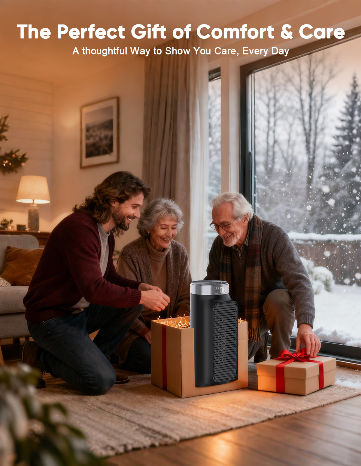 Energy Saving Space Heater, 1500W PTC Heater with Remote Controll